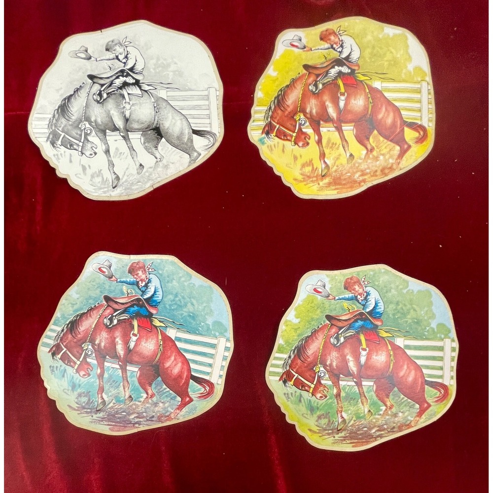 COWBOY 1956 Con-Tact Cut-Outs Design Editing Transitions RARE